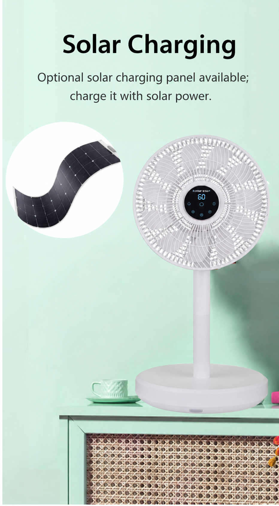 12 inch shaftless rechargeable fan