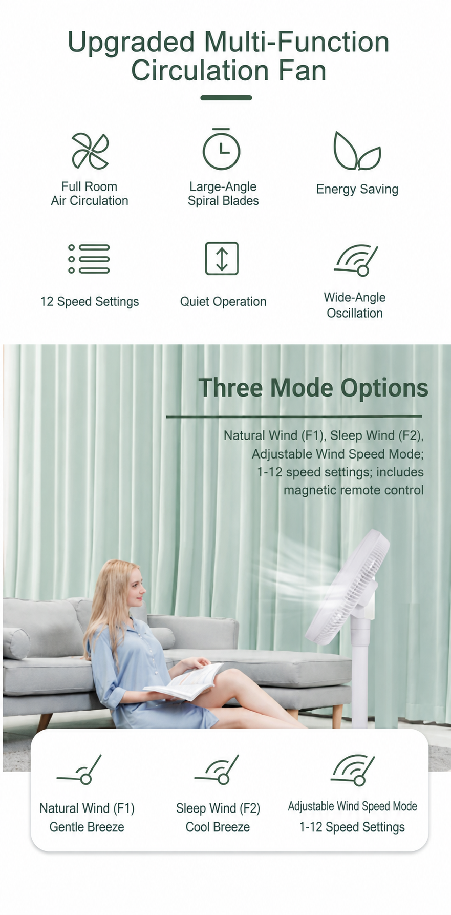 12 inch shaftless rechargeable fan